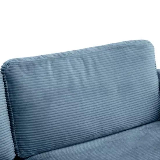 GlasFlength Seating Sets, Timeless Design, Sectional Couch, Ideal for Family Comfort, Blue, 72.8"*30.7"*33" image {3}