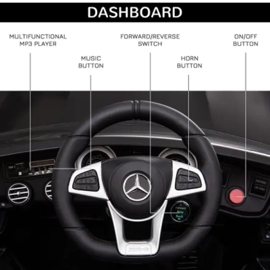 Aosom 12V Ride On Toy Car for Kids with Remote Control, Mercedes Benz AMG GLC63S Coupe, 2 Speed, with Music, Electric Light, Black image {4}
