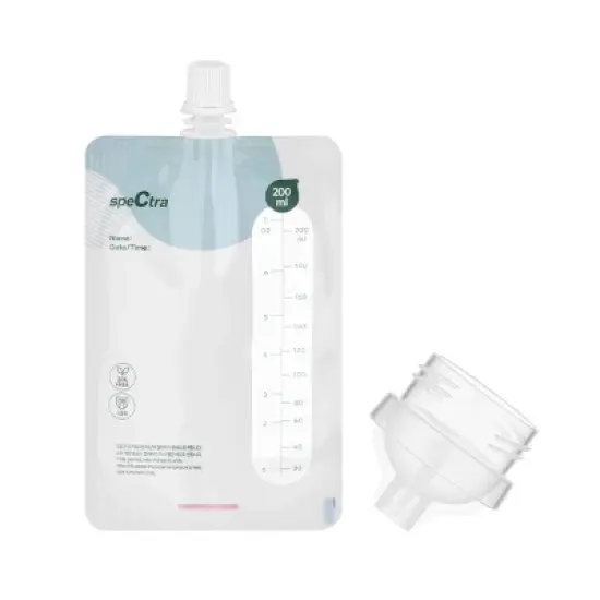 Spectra Simple Store Breast Milk Collection Storage Bags with Bottle Connector - 10ct image {2}