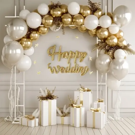 Artloge 7.87ft Modern Metal Pergola Arch White Wedding Arch Stand Garden Arbor with Heavy Duty Base for Ceremony Proposal Party image {11}