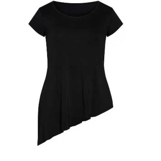 Women's Plus Size Asymmetrical Bamboo Top - black | ZIM & ZOE image {2}