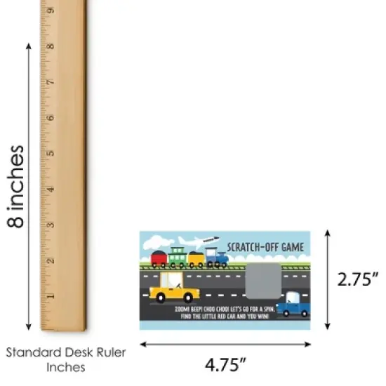 Big Dot of Happiness Cars, Trains, and Airplanes - Transportation Birthday Party Game Scratch Off Cards - 22 Count image {4}