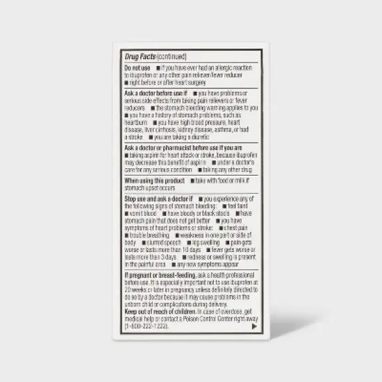 Ibuprofen (NSAID) Pain Reliever & Fever Reducer Tablets - up&up&trade; image {2}