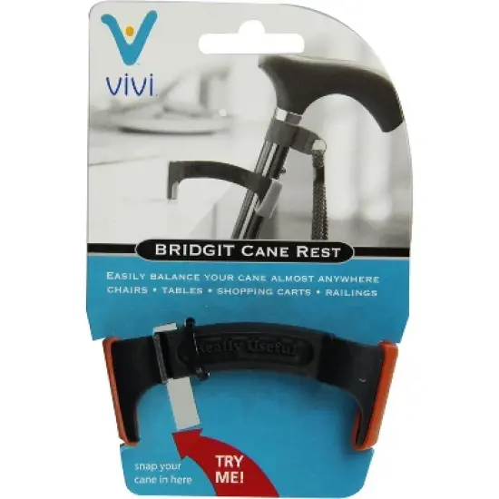 HealthSmart Vivi Bridgit Cane Rest Cane Holder, Helps Cane Stay in Place, Small and Compact, 5/8 to 1 Inch, Orange image {2}