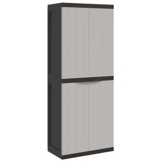 vidaXL Outdoor Storage Cabinet Grey and Black Polypropylene Medium image {12}
