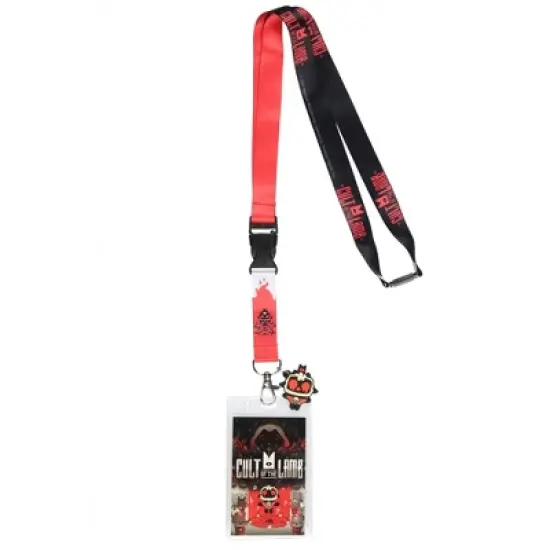 fun Of The Lamb Video Game ID Lanyard Badge Holder Possessed Lamb Rubber Charm image {4}
