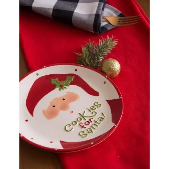 Design Imports  Christmas Embellished Table Runner, Red Santa Claus Belt, 14X72" image {2}