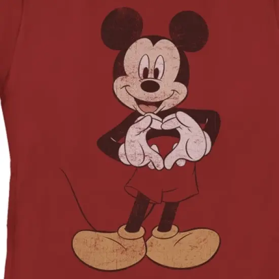 Women's Mickey & Friends Distressed Heart T-Shirt image {1}