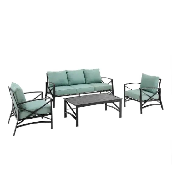 Kaplan 4pc Outdoor Sofa Set - Mist - Crosley image {5}