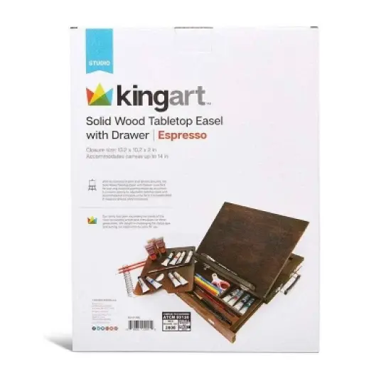 Kingart Solid Wood Tabletop Easel w/Drawer - Espresso image {8}