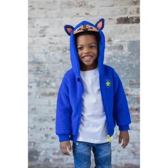 Paw Patrol Chase Cozy Faux Shearling Zip Up Cosplay Hoodie Toddler image {1}