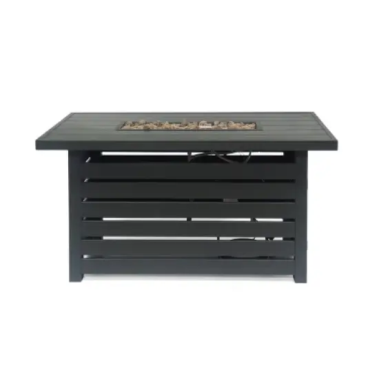 Christopher Knight Home Firth Outdoor 30,000 BTU Iron Fire Pit Table, Black image {8}