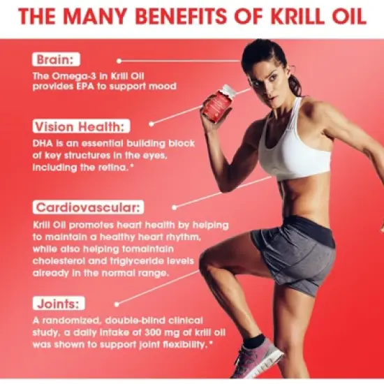 Mulittea Fish Oil + Krill Oil with EPA, DHA & Astaxanthin Supports Joint, Skin, Brain & Eye Health - 120 CT image {3}
