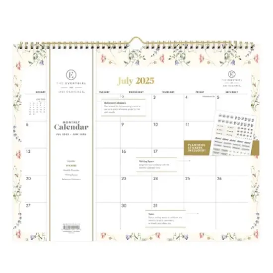 Blue Sky 15"x12" The Everygirl 2025-2026 Monthly Wall Calender Marisa Cream image {2}