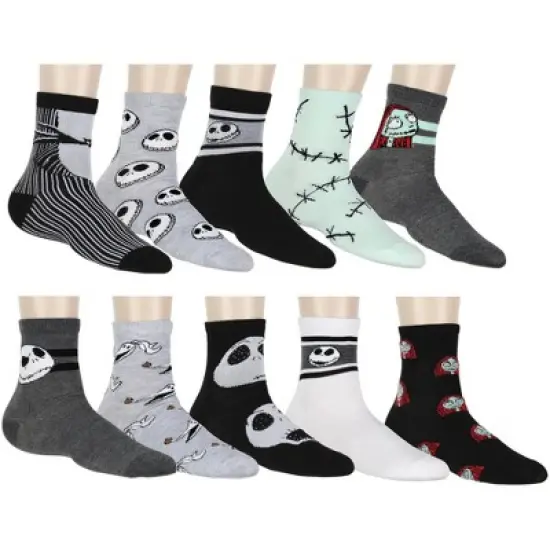 Disney NBC Women's Jack Skellington And Friends Shortie Crew Socks 10 Pack image {7}