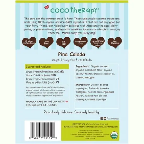 Cocotherapy Pure Hearts Coconut Cookies &ndash; Pina Colada (Pineapple Coconut), (1 Pouch), 5 Oz. image {2}