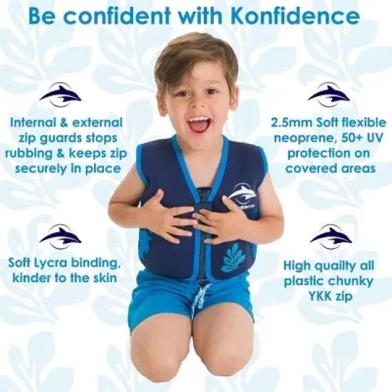 Konfidence Learn to Swim Buoyancy Jacket in Martha Red Stripe image {3}