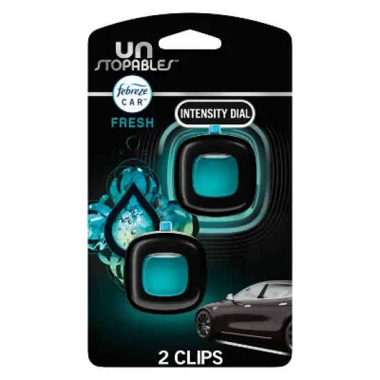 Febreze Unstopables Car Odor-Fighting Car Freshener - Fresh Scent - 0.14 fl oz/2pk image {11}