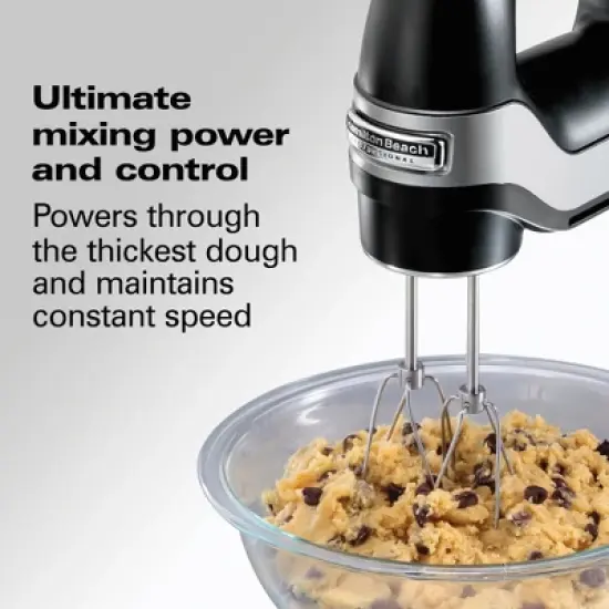 Hamilton Beach 7 Speed Dig Hand Mix with Easy Beaters 62663: Black Plastic Handheld Mixer, 150W, Dishwasher-Safe Parts image {2}
