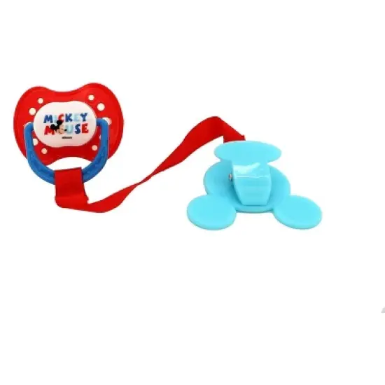 Disney Mickey Mouse Baby Orthodontic 4pc Pacifier and Holder Set image {6}