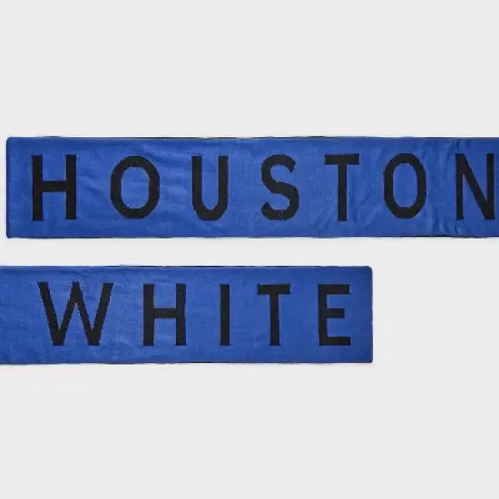 Houston White Adult Oblong Scarf - Blue image {2}