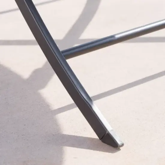 Riad Round Wicker Outdoor Patio Foldable Dining Table - Brown - Christopher Knight Home image {3}