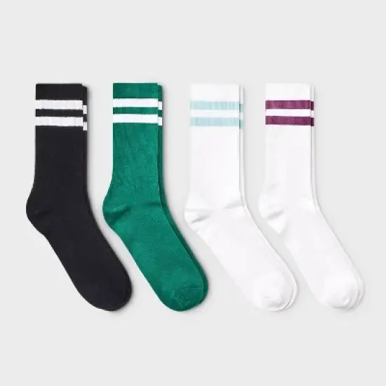 Men's Striped Varsity Crew Socks 4pk - Original Use&trade; 6-12 image {3}