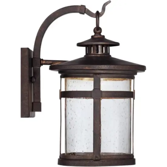 Franklin Iron Works Rustic Outdoor Wall Light LED Bronze Hanging Lantern Sconce Fixture for House Deck Porch Patio image {7}