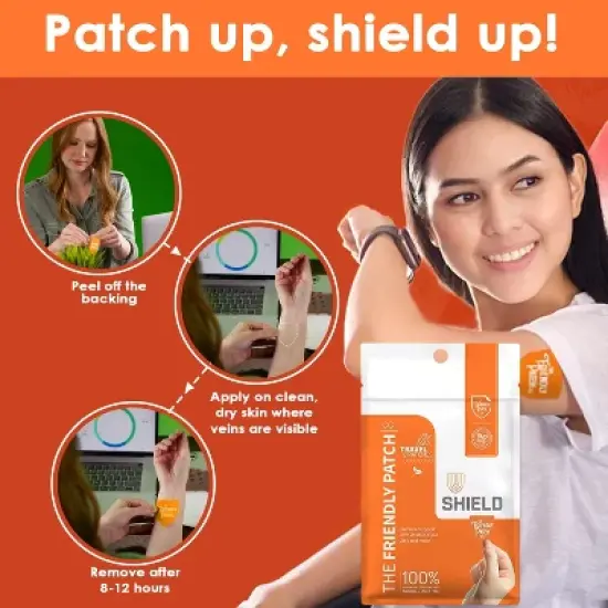 The Friendly Patch Shield patches 8 immune support  D3, C & Zinc Patch image {8}