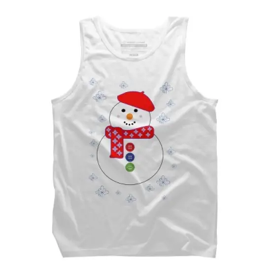 Men's Design By Humans Christmas Snowman By ScarDesign Tank Top image {6}