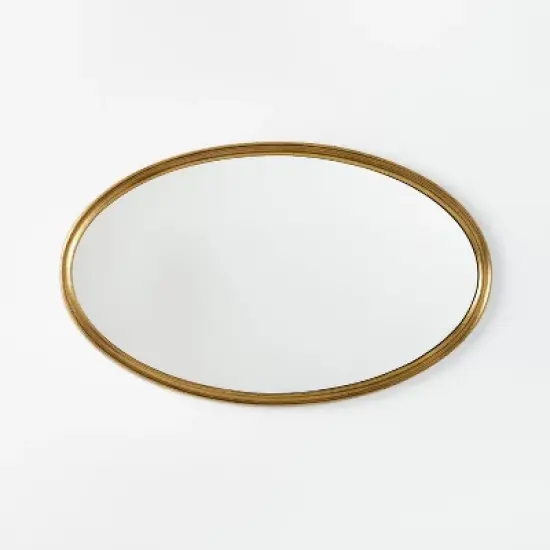 Cast Oval Decorative Wall Mirror Gold - Threshold&trade; designed with Studio McGee image {1}