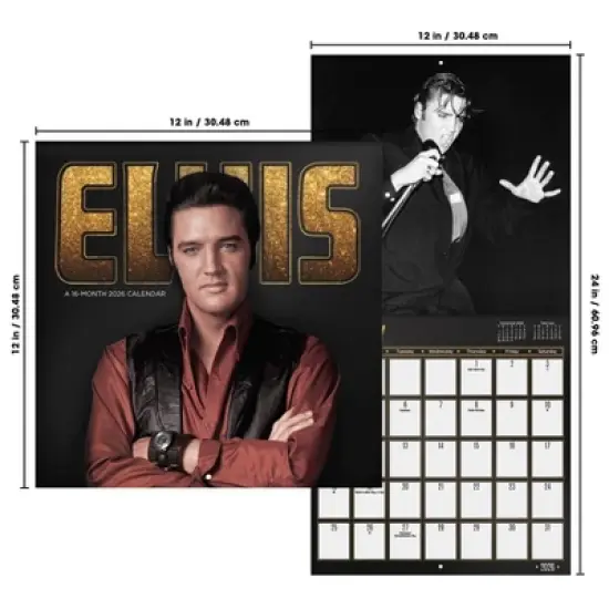 Trends International 2026 Elvis Presley 12"x12" Wall Calendar image {6}