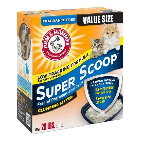 Arm & Hammer Fragrance Free Super Scoop Clumping Litter - 29lbs image {1}