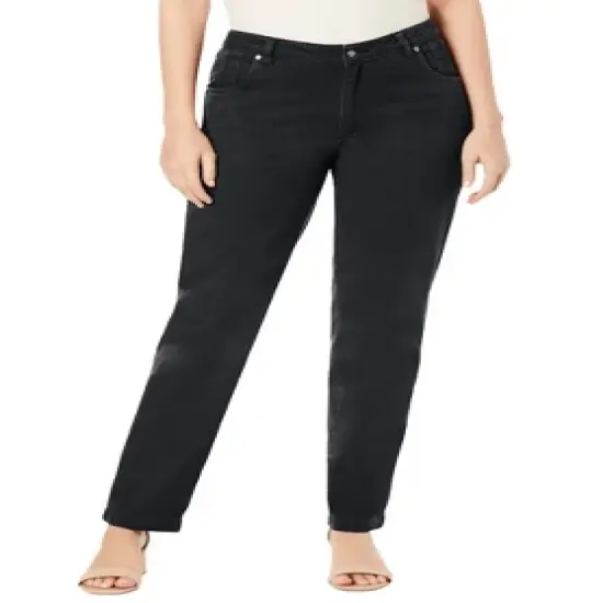 Jessica London Women&rsquo;s Plus Size Petite Classic Cotton Denim Straight Jeans image {4}