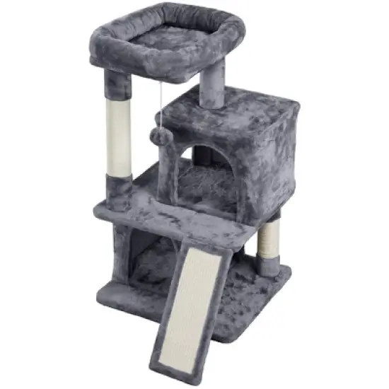 Yaheetech 36"H Cat Tree House with 2 Condos for Small Cats Kittens image {1}