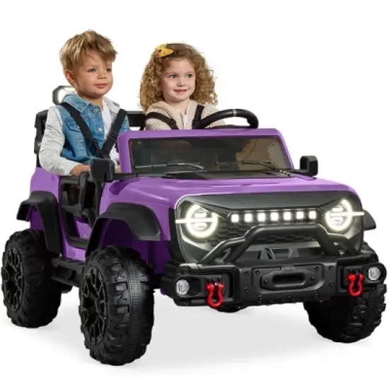 Best Choice Products Kids 24V 2-Seater Electric Ride-On Car Truck w/ Parent Control, Bluetooth, LED Lights image {15}