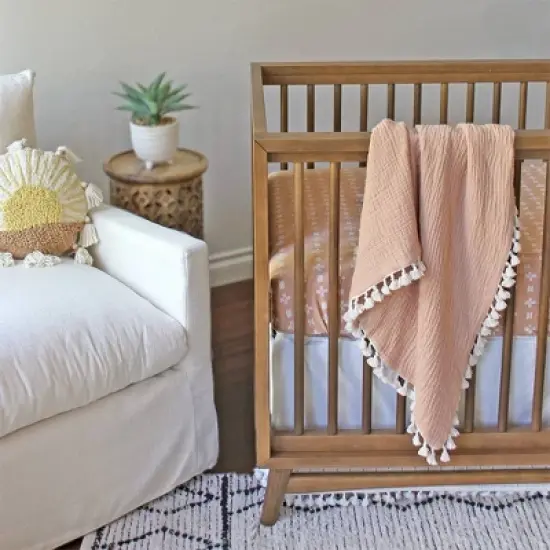 Crane Baby Embroidered Round Throw Pillow - Sunshine image {4}