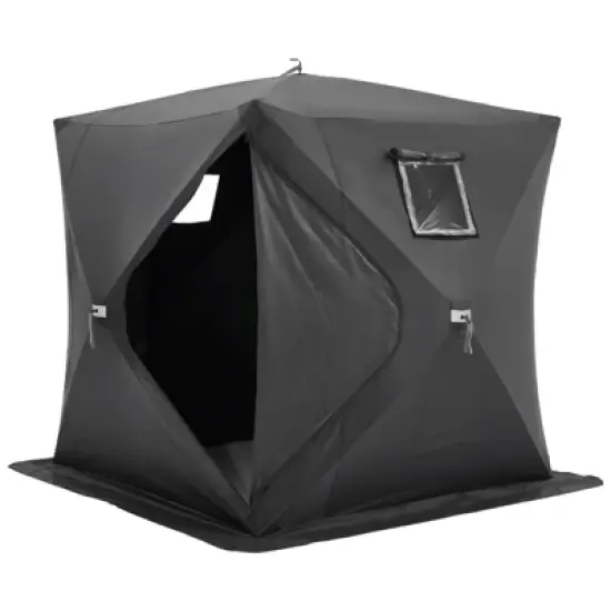 VEVOR Portable Ice Shelter, 3-4 Person Pop-Up Ice Fishing Tent, 43 Square Feet Fishable Area, Ice Shanty for Winter Fishing, Waterproof Oxford image {8}