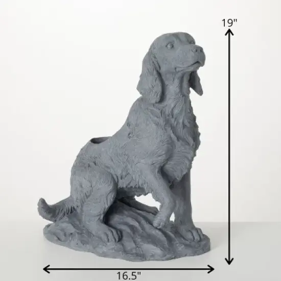 19"H Sullivans Gray Irish Setter Planter, Brown image {3}