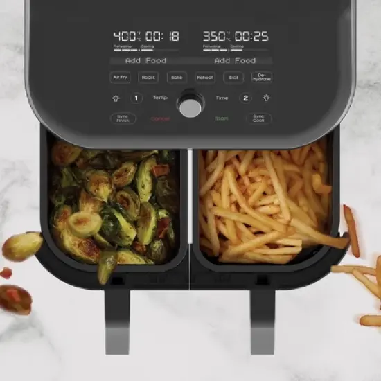 Instant Pot 8qt Vortex Plus Dual Basket Air Fryer with ClearCook Windows: 1700W, 8-Quart Capacity, Black, Airfryer Sale image {5}