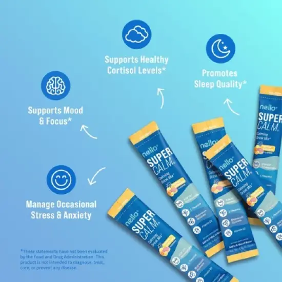 Nello Supercalm Calming Drink Mix Supplement Powder - Tropical Tangerine - 20ct image {1}