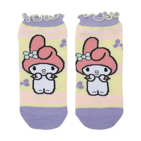 Hello Kitty & Friends Rhinestone Character Art Women's 5-Pair Ankle Socks-OSFA image {1}