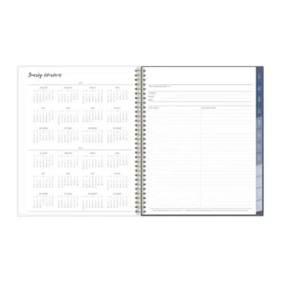 Ivory Paper Co 2024 Planner 11"x8.5" Weekly/Monthly Wirebound Celine Navy image {6}