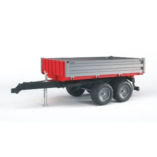 Bruder Tipping Trailer Accessory with Hitch for Farm Tractors, Construction & Forestry Trucks, Realistic Foldable Side Walls image {2}