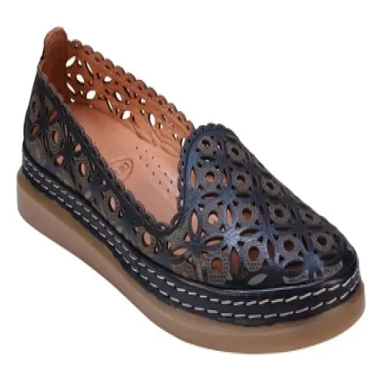 Cools 21 Tumi Perforated Memory Foam Leather Flats image {5}