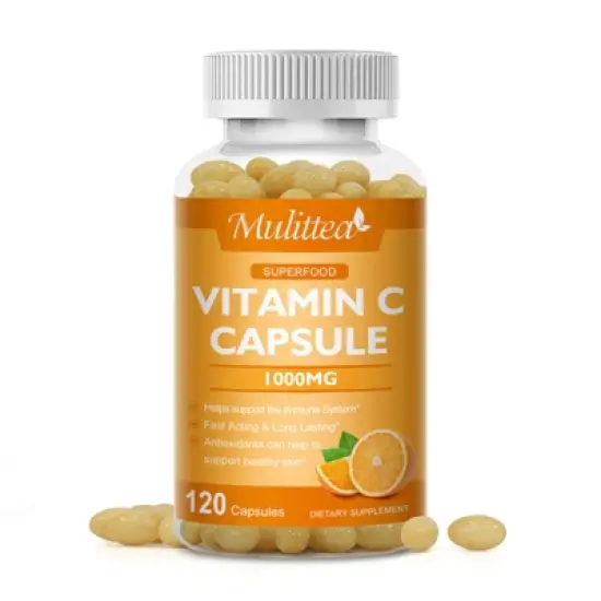 Mulittea Vitamin C 1000mg &ndash; Immune Support, Collagen & Antioxidant Boost &ndash; 120 Vegan Capsules image {7}