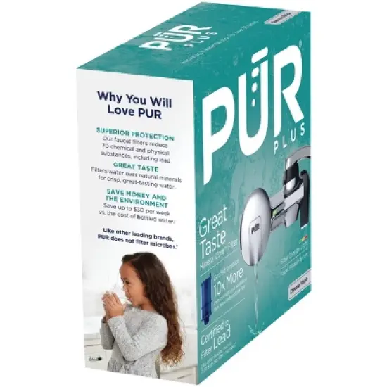 PUR Filtration PLUS Faucet Horizontal Mount Water Filtration System Chrome PFM400H: Best Sink Filter, Lead & Mercury Removal, Easy Install image {11}