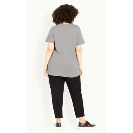 Women's Plus Size Print T-Shirt  - grey marle | EVANS image {1}