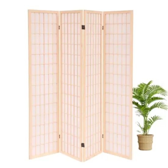 Wooden Room Divider Wall 3 Panel with Holes,5.6FT Tall Room Divider with Shelves,Folding Privacy Screens 67 in for Room Separation Home Office Bedroom image {5}