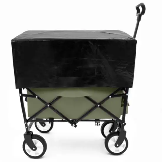 RISOKEYS Outdoor Collapsible Wagon Cart with 3-Piece Waterproof Liners and All-Terrain 360&deg; Wheels,Foldable Utility Cart for Beach,Camping image {12}